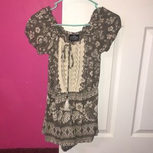 Small army green romper